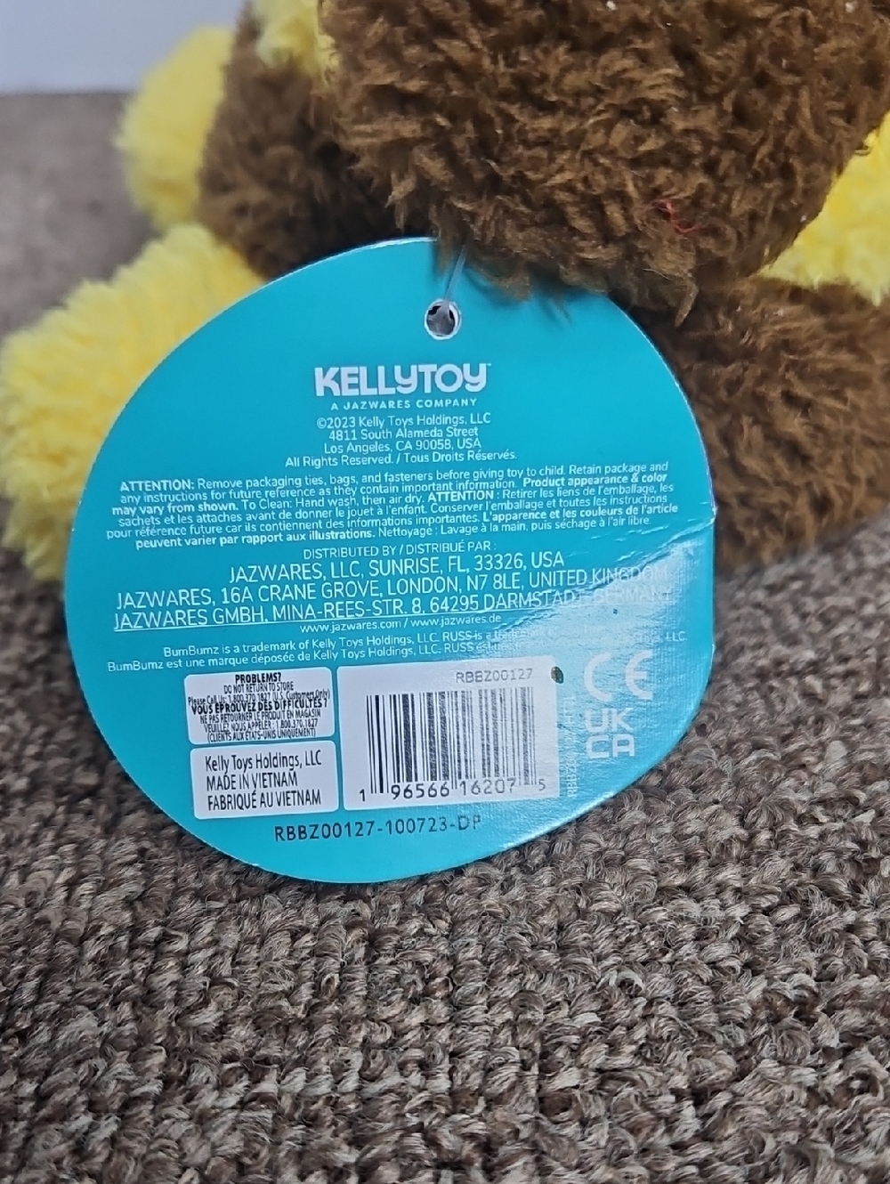 BIANCA ๐ Bee Bum Bumz Large Size 8" New With Tags Attached Kelly Toys - Picture 6 of 8